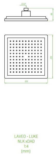 LAVEO LUKE zuhany (220x220 mm), ABS, fekete