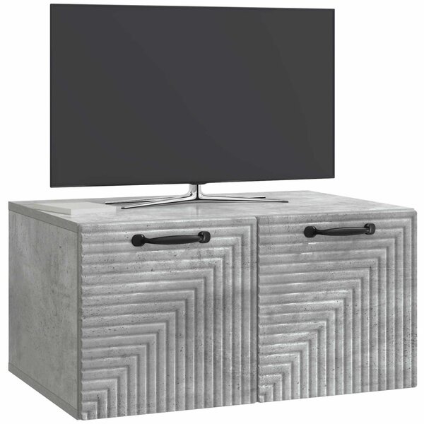 Fali TV szekrény Betonszürke 59,5 x 41 x 30 cm Szerelt Fa