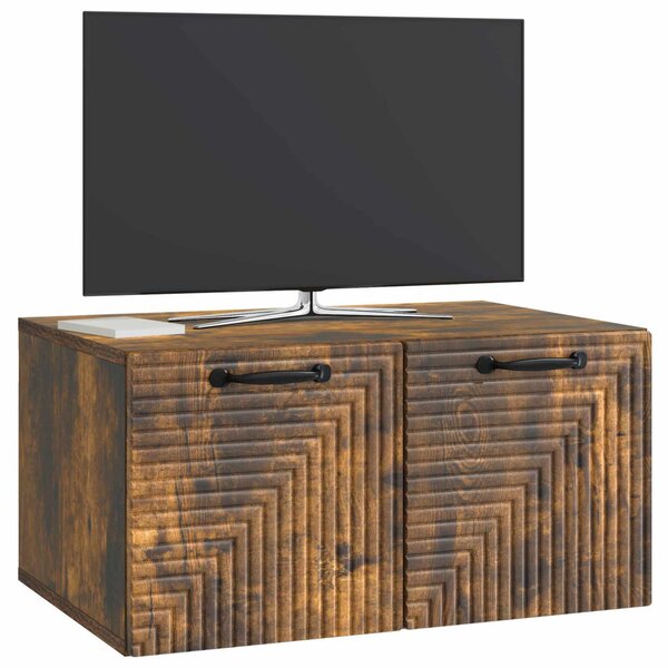 Fali TV szekrény Füstös Tölgy 59,5 x 41 x 30 cm Szerelt Fa