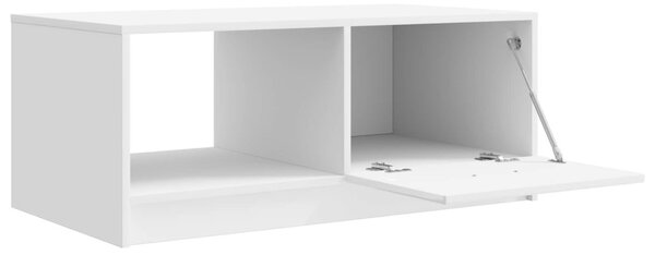 Dohányzóasztal Magasfényű Fehér 90 x 50 x 37 cm Szerelt Fa