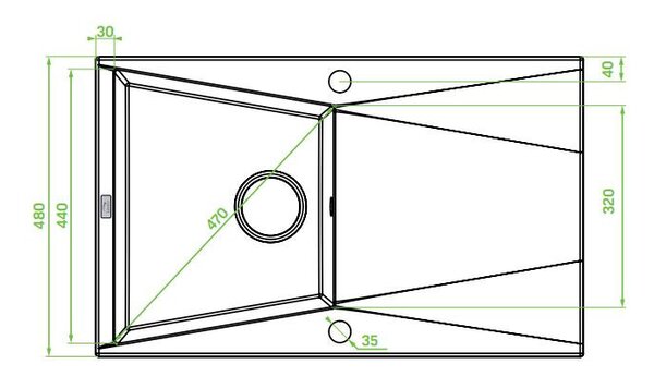 Laveo GRENADA csepptálcás matt fekete mosogató automata dugókiemelős, helytakarékos szifonnal