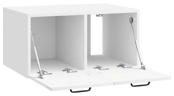 Fali TV szekrény Magasfényű Fehér 59,5 x 41 x 30 cm Szerelt Fa