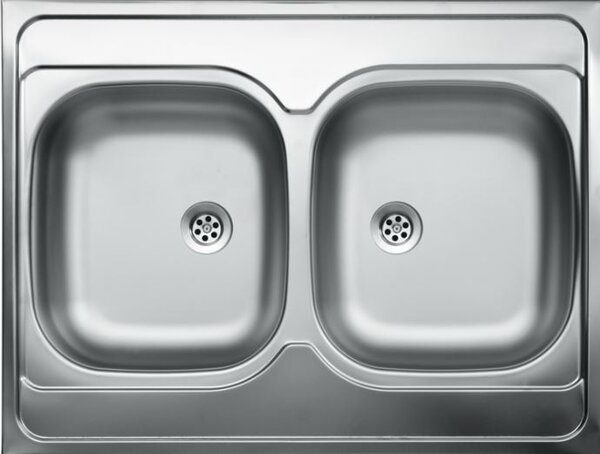 LAVEO LON 60 2M teletetős kétmedencés inox mosogató szifonnal