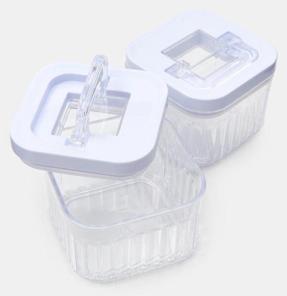 Sinsay - Bordázott ételtároló dobozok fedéllel, szett 2pack - clear