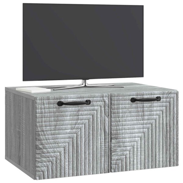 Fali TV szekrény Szürke Sonoma 59,5 x 41 x 30 cm Szerelt Fa