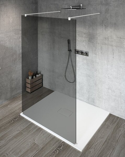 Gelco Sapho, VARIO WHITE egyrészes térzuhany paraván, füstölt üveg, 700 mm, GX1370GX2215