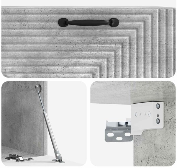 Fali TV szekrény Betonszürke 78,5 x 41 x 30 cm Szerelt Fa