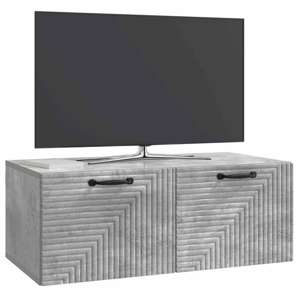 Fali TV szekrény Betonszürke 78,5 x 41 x 30 cm Szerelt Fa