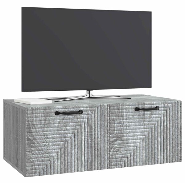 Fali TV szekrény Szürke Sonoma 78,5 x 41 x 30 cm Szerelt Fa