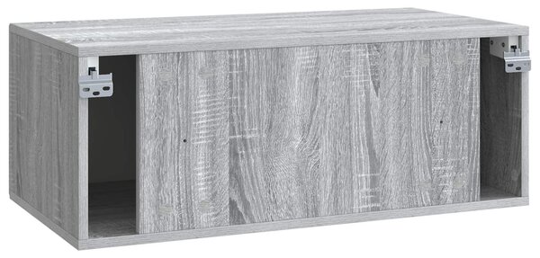 Fali TV szekrény Szürke Sonoma 78,5 x 41 x 30 cm Szerelt Fa