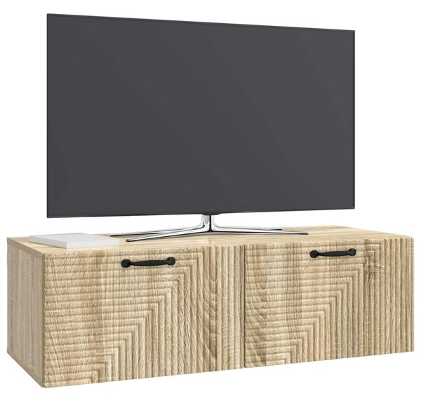 Fali TV szekrény Sonoma Tölgy 98 x 41 x 30 cm Szerelt Fa