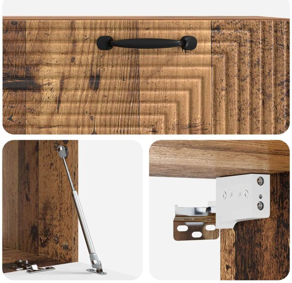 Fali TV szekrény Antik Fa 78,5 x 41 x 30 cm Szerelt Fa