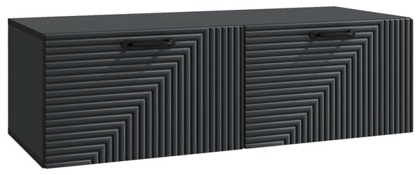 Fali TV szekrény Fekete 98 x 41 x 30 cm Szerelt Fa