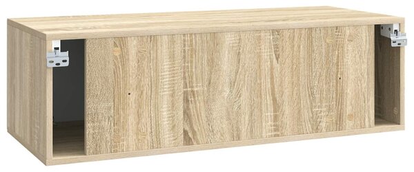 Fali TV szekrény Sonoma Tölgy 98 x 41 x 30 cm Szerelt Fa