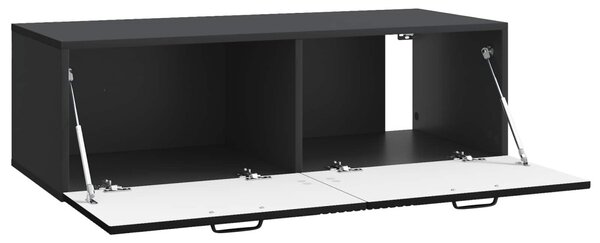 Fali TV szekrény Fekete 98 x 41 x 30 cm Szerelt Fa