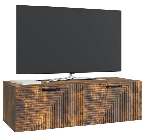 Fali TV szekrény Füstös Tölgy 98 x 41 x 30 cm Szerelt Fa