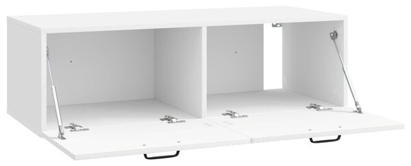 Fali TV szekrény Magasfényű Fehér 98 x 41 x 30 cm Szerelt Fa