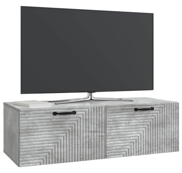 Fali TV szekrény Betonszürke 98 x 41 x 30 cm Szerelt Fa