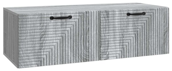 Fali TV szekrény Szürke Sonoma 98 x 41 x 30 cm Szerelt Fa