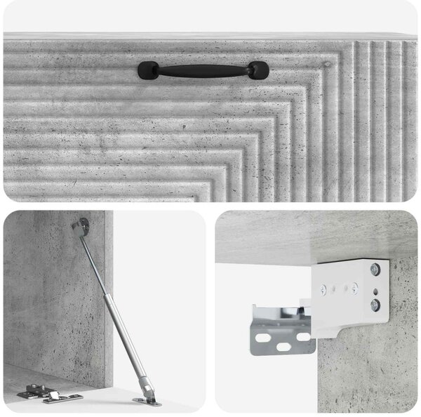 Fali TV szekrény Betonszürke 98 x 41 x 30 cm Szerelt Fa
