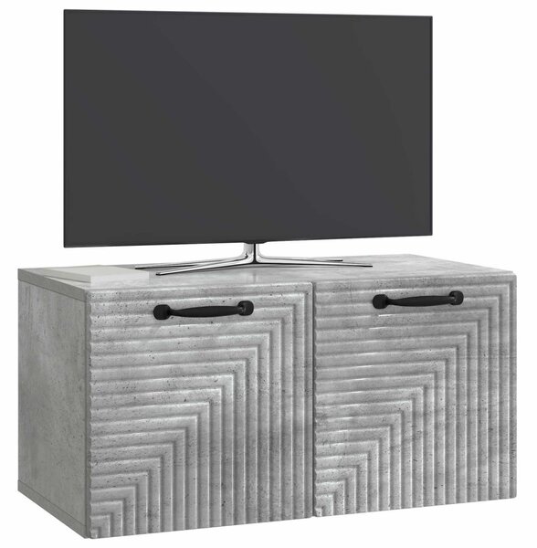 Fali TV szekrény Betonszürke 59,5 x 31 x 30 cm Szerelt Fa