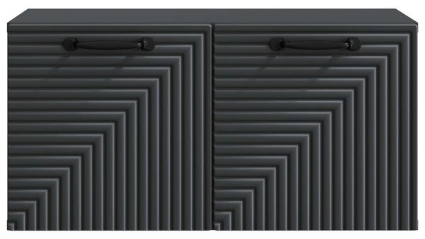 Fali TV szekrény Fekete 59,5 x 31 x 30 cm Szerelt Fa