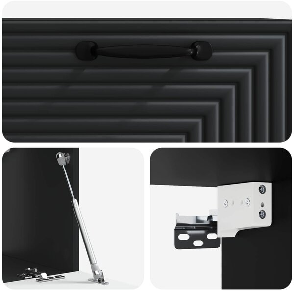 Fali TV szekrény Fekete 59,5 x 31 x 30 cm Szerelt Fa