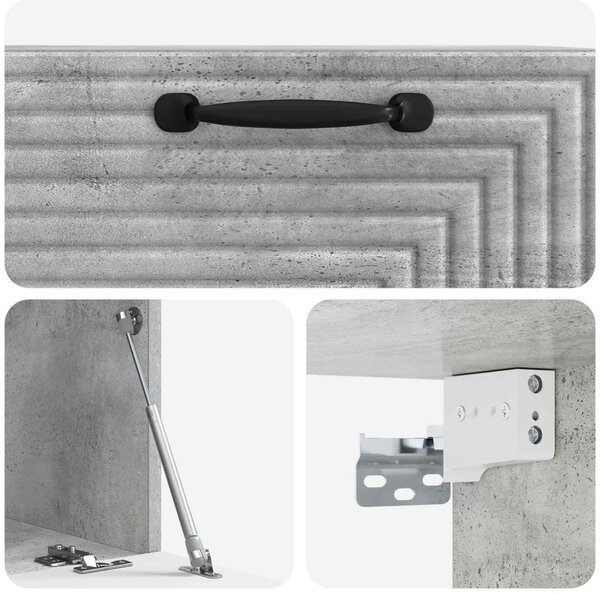 Fali TV szekrény Betonszürke 59,5 x 31 x 30 cm Szerelt Fa
