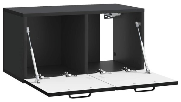 Fali TV szekrény Fekete 59,5 x 31 x 30 cm Szerelt Fa