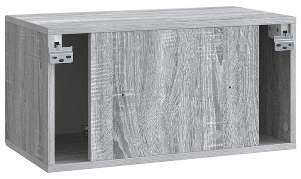Fali TV szekrény Szürke Sonoma 59,5 x 31 x 30 cm Szerelt Fa