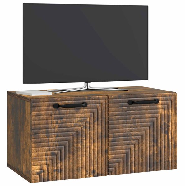 Fali TV szekrény Füstös Tölgy 59,5 x 31 x 30 cm Szerelt Fa