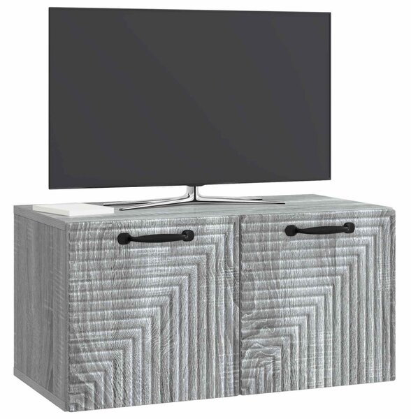 Fali TV szekrény Szürke Sonoma 59,5 x 31 x 30 cm Szerelt Fa