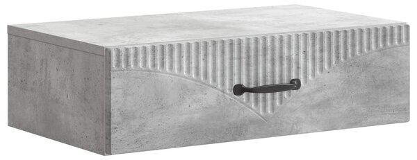 Fali oldaltábla Betonszürke 59 x 34,5 x 17 cm Szerelt Fa