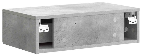 Fali oldaltábla Betonszürke 59 x 34,5 x 17 cm Szerelt Fa