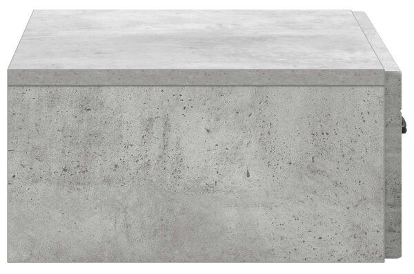 Fali oldaltábla Betonszürke 59 x 34,5 x 17 cm Szerelt Fa