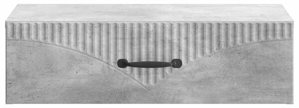 Fali oldaltábla Betonszürke 59 x 34,5 x 17 cm Szerelt Fa