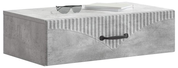 Fali oldaltábla Betonszürke 59 x 34,5 x 17 cm Szerelt Fa