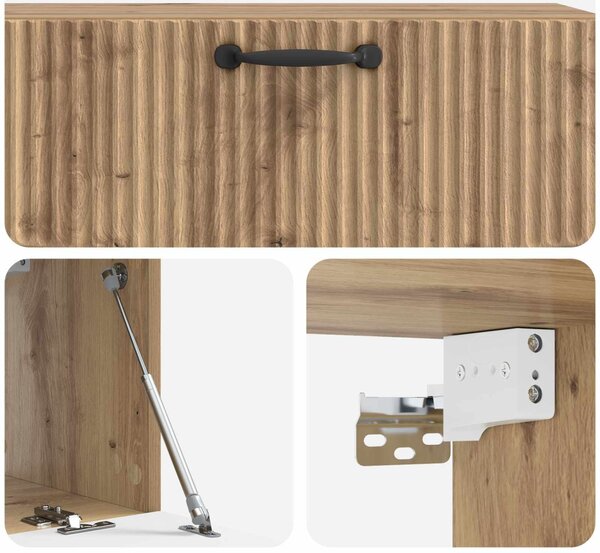 Fali TV szekrény Kézműves Tölgy 98 x 31 x 30 cm Szerelt Fa