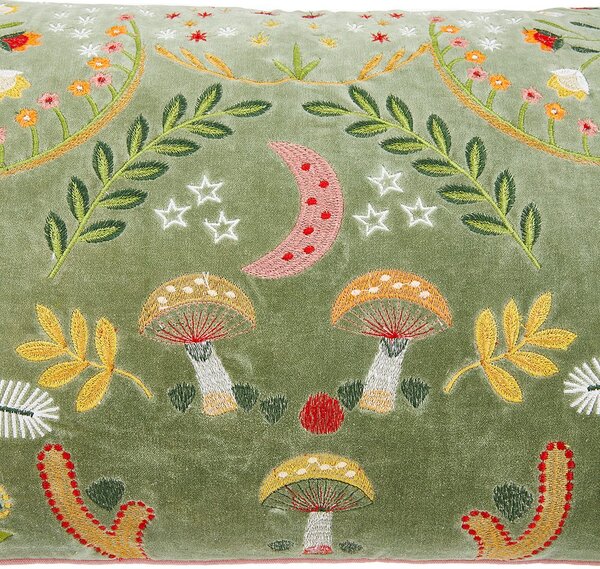 BOHEMIAN párna erdő motívummal, zöld 40 x 60 cm