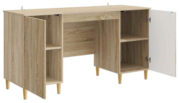 Asztal polcokkal Sonoma Tölgy 142,5 x 50 x 75 cm Szerelt Fa