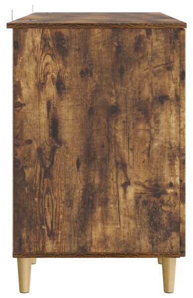 Asztal polcokkal Füstös Tölgy 142,5 x 50 x 75 cm Szerelt Fa
