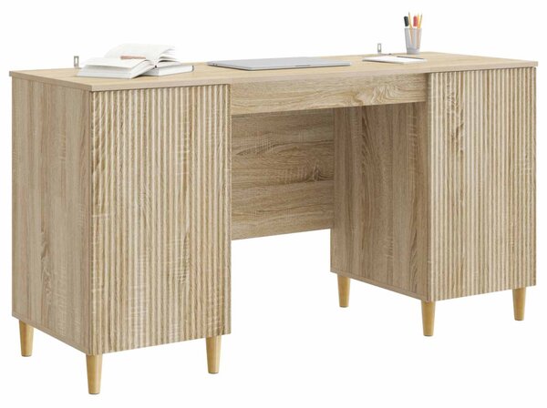 Asztal polcokkal Sonoma Tölgy 142,5 x 50 x 75 cm Szerelt Fa