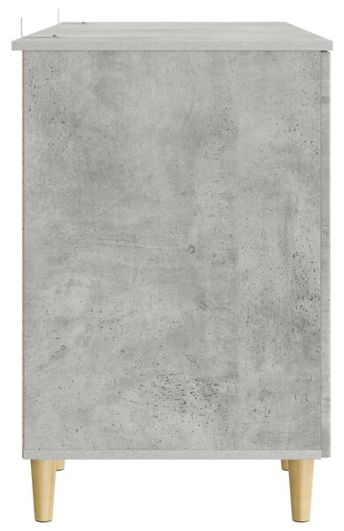 Asztal polcokkal Betonszürke 142,5 x 50 x 75 cm Szerelt Fa