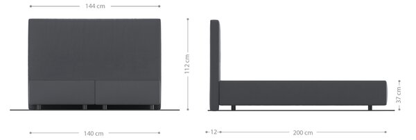 DELIFE Boxspring ágy Dream-Well 140x200 cm mikroszálas szürke