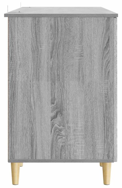 Asztal polcokkal Szürke Sonoma 142,5 x 50 x 75 cm Szerelt Fa