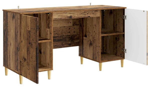 Asztal polcokkal ajtóval Antik Fa 142,5 x 50 x 75 cm Szerelt Fa
