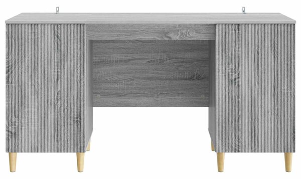 Asztal polcokkal Szürke Sonoma 142,5 x 50 x 75 cm Szerelt Fa