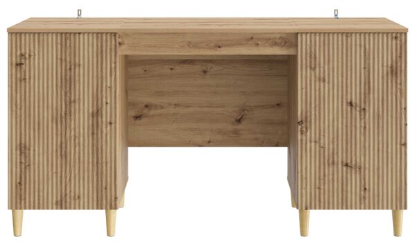 Asztal polcokkal Kézműves Tölgy 142,5 x 50 x 75 cm Szerelt Fa