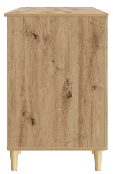 Asztal polcokkal Kézműves Tölgy 142,5 x 50 x 75 cm Szerelt Fa