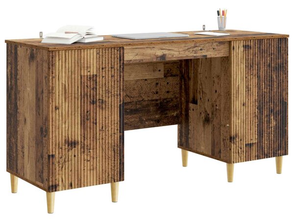Asztal polcokkal ajtóval Antik Fa 142,5 x 50 x 75 cm Szerelt Fa
